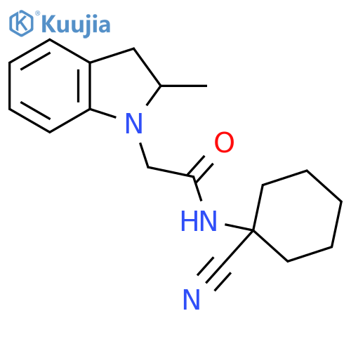 N-(1-cyanocyclohexyl)-2-(2-methyl-2,3-dihydro-1H-indol-1-yl)acetamide structure