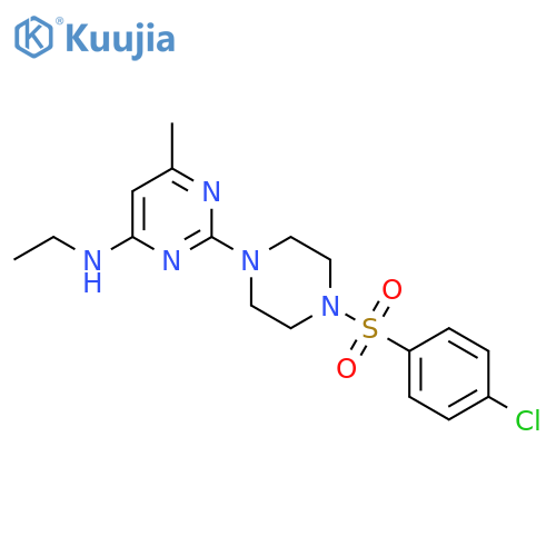 2-4-(4-chlorobenzenesulfonyl)piperazin-1-yl-N-ethyl-6-methylpyrimidin-4-amine structure