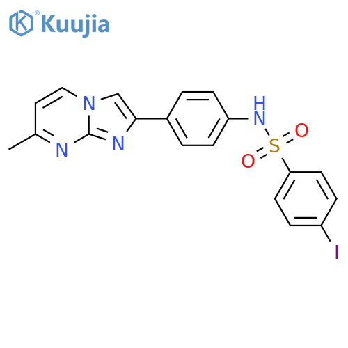 4-iodo-N-(4-{7-methylimidazo1,2-apyrimidin-2-yl}phenyl)benzene-1-sulfonamide structure