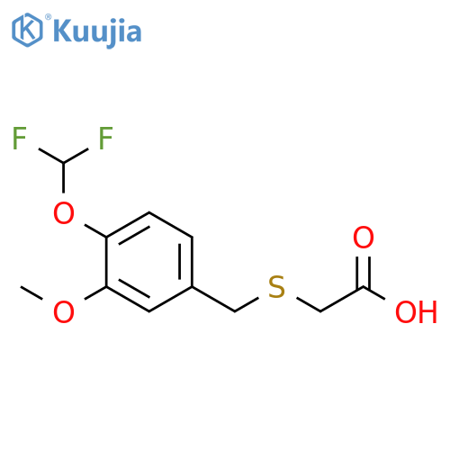 2-({4-(difluoromethoxy)-3-methoxyphenylmethyl}sulfanyl)acetic acid structure