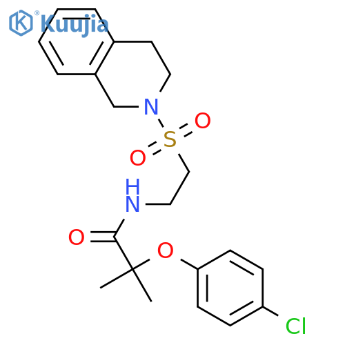 2-(4-chlorophenoxy)-2-methyl-N-2-(1,2,3,4-tetrahydroisoquinoline-2-sulfonyl)ethylpropanamide structure