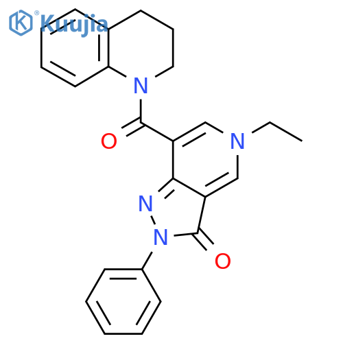 5-ethyl-2-phenyl-7-(1,2,3,4-tetrahydroquinoline-1-carbonyl)-2H,3H,5H-pyrazolo4,3-cpyridin-3-one structure