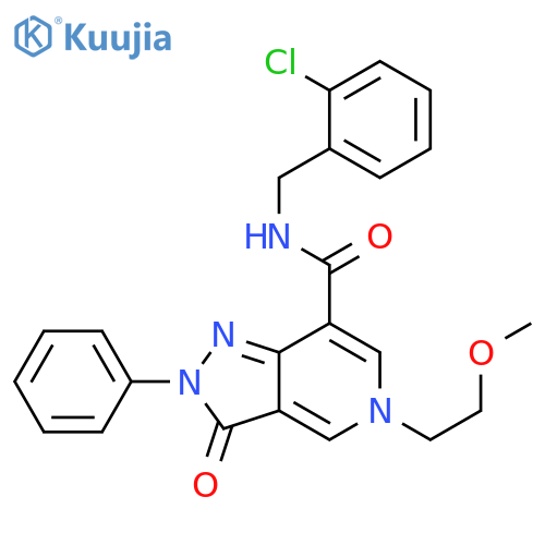 N-(2-chlorophenyl)methyl-5-(2-methoxyethyl)-3-oxo-2-phenyl-2H,3H,5H-pyrazolo4,3-cpyridine-7-carboxamide structure