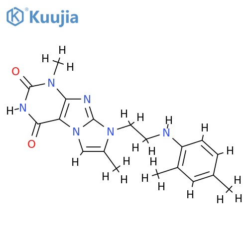8-{2-(2,4-dimethylphenyl)aminoethyl}-1,7-dimethyl-1H,2H,3H,4H,8H-imidazo1,2-gpurine-2,4-dione structure