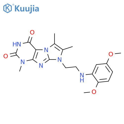 8-{2-(2,5-dimethoxyphenyl)aminoethyl}-1,6,7-trimethyl-1H,2H,3H,4H,8H-imidazo1,2-gpurine-2,4-dione structure