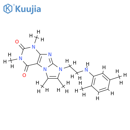 8-{2-(2,5-dimethylphenyl)aminoethyl}-1,3,6,7-tetramethyl-1H,2H,3H,4H,8H-imidazo1,2-gpurine-2,4-dione structure