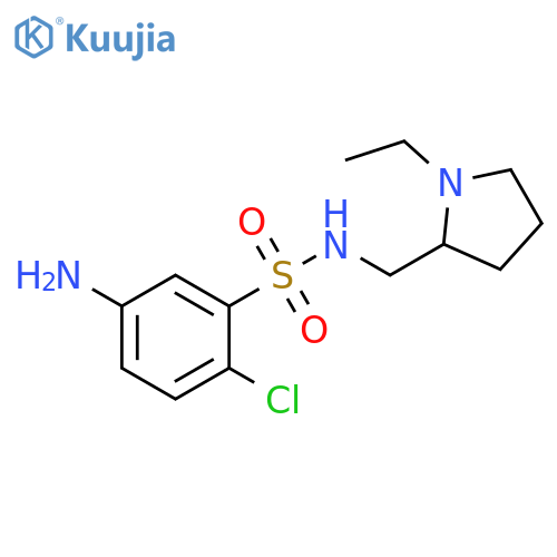 5-amino-2-chloro-N-(1-ethylpyrrolidin-2-yl)methylbenzene-1-sulfonamide structure