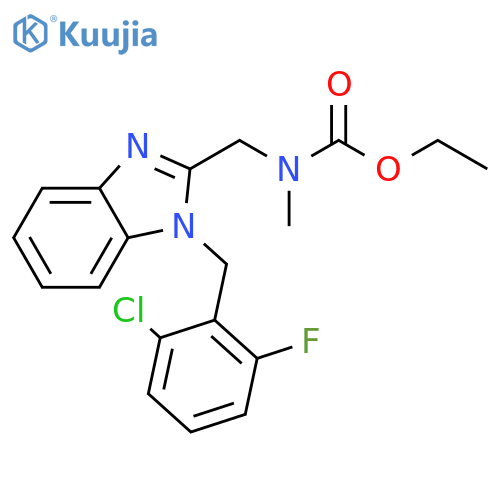 ethyl N-({1-(2-chloro-6-fluorophenyl)methyl-1H-1,3-benzodiazol-2-yl}methyl)-N-methylcarbamate structure