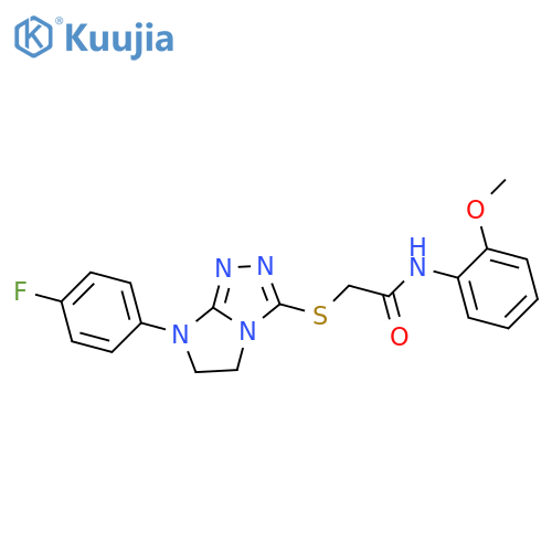 2-{7-(4-fluorophenyl)-5H,6H,7H-imidazo2,1-c1,2,4triazol-3-ylsulfanyl}-N-(2-methoxyphenyl)acetamide structure