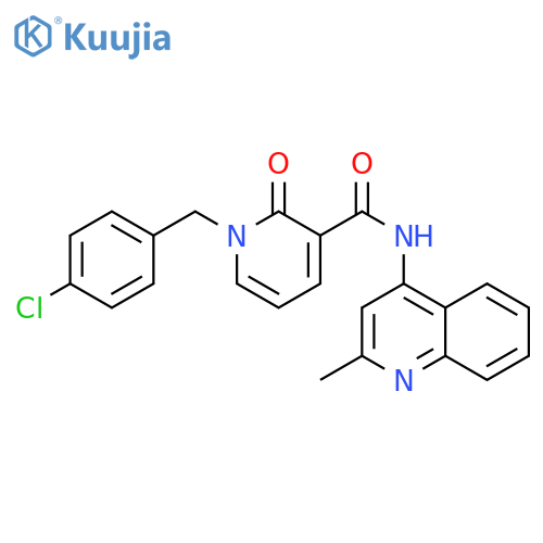 1-(4-chlorophenyl)methyl-N-(2-methylquinolin-4-yl)-2-oxo-1,2-dihydropyridine-3-carboxamide structure