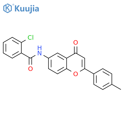 2-chloro-N-2-(4-methylphenyl)-4-oxo-4H-chromen-6-ylbenzamide structure