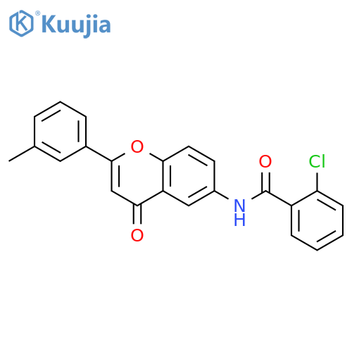 2-chloro-N-2-(3-methylphenyl)-4-oxo-4H-chromen-6-ylbenzamide structure