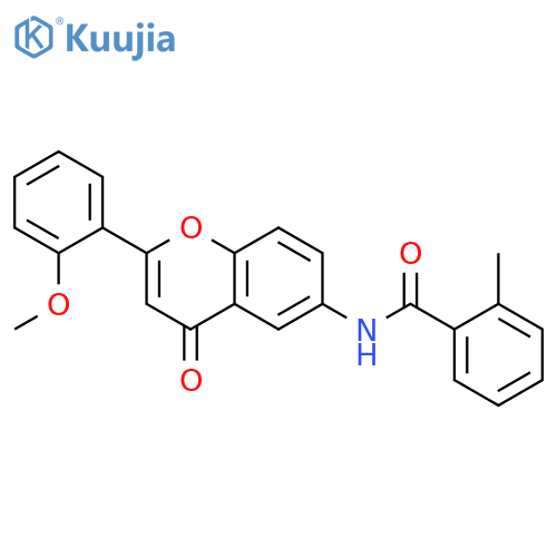 N-2-(2-methoxyphenyl)-4-oxo-4H-chromen-6-yl-2-methylbenzamide structure