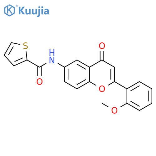 N-2-(2-methoxyphenyl)-4-oxo-4H-chromen-6-ylthiophene-2-carboxamide structure