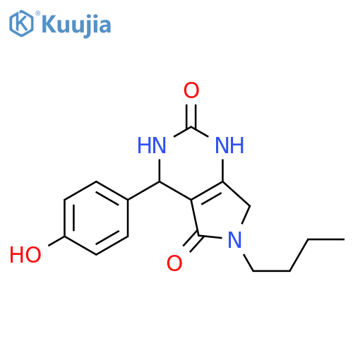 6-butyl-4-(4-hydroxyphenyl)-1H,2H,3H,4H,5H,6H,7H-pyrrolo3,4-dpyrimidine-2,5-dione structure