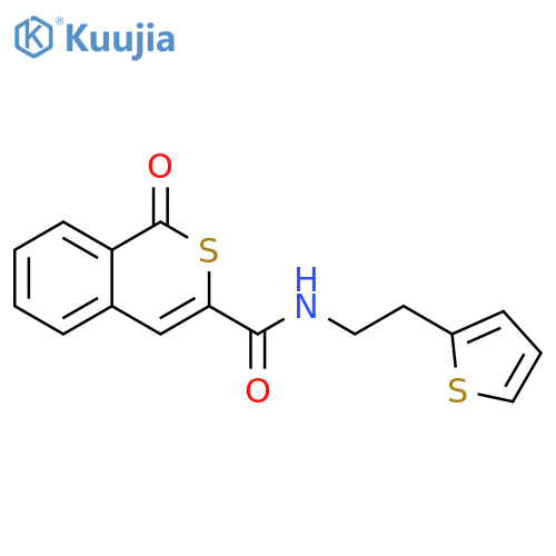 1-oxo-N-2-(thiophen-2-yl)ethyl-1H-isothiochromene-3-carboxamide structure