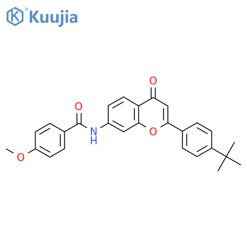 N-2-(4-tert-butylphenyl)-4-oxo-4H-chromen-7-yl-4-methoxybenzamide structure