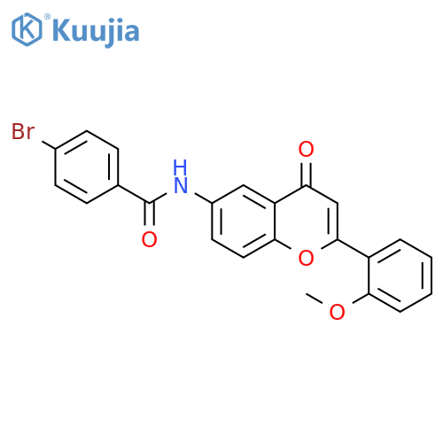 4-bromo-N-[2-(2-methoxyphenyl)-4-oxochromen-6-yl]benzamide structure