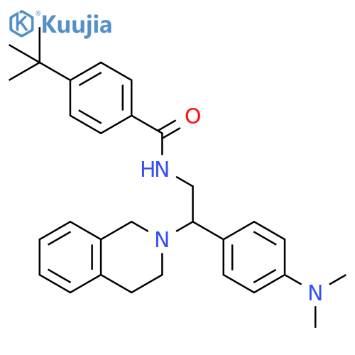 4-tert-butyl-N-{2-4-(dimethylamino)phenyl-2-(1,2,3,4-tetrahydroisoquinolin-2-yl)ethyl}benzamide structure