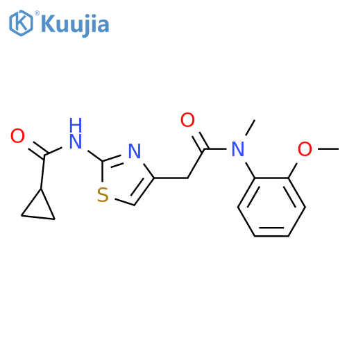 N-4-({(2-methoxyphenyl)methylcarbamoyl}methyl)-1,3-thiazol-2-ylcyclopropanecarboxamide structure