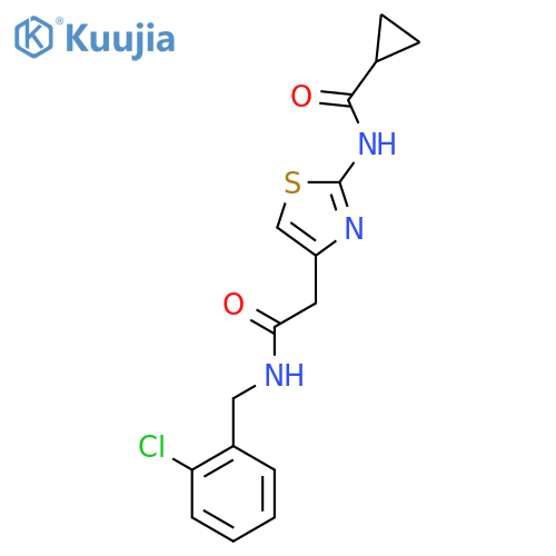 N-4-({(2-chlorophenyl)methylcarbamoyl}methyl)-1,3-thiazol-2-ylcyclopropanecarboxamide structure