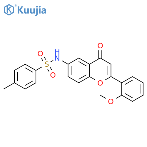 N-2-(2-methoxyphenyl)-4-oxo-4H-chromen-6-yl-4-methylbenzene-1-sulfonamide structure