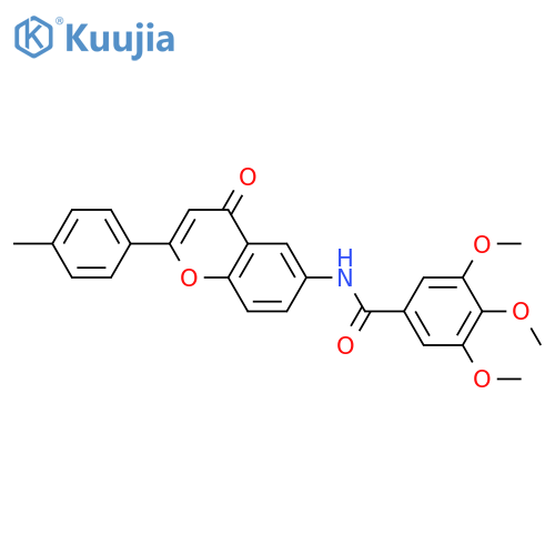 3,4,5-trimethoxy-N-2-(4-methylphenyl)-4-oxo-4H-chromen-6-ylbenzamide structure