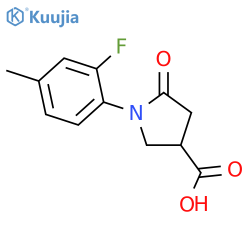 1-(2-fluoro-4-methylphenyl)-5-oxopyrrolidine-3-carboxylic acid structure