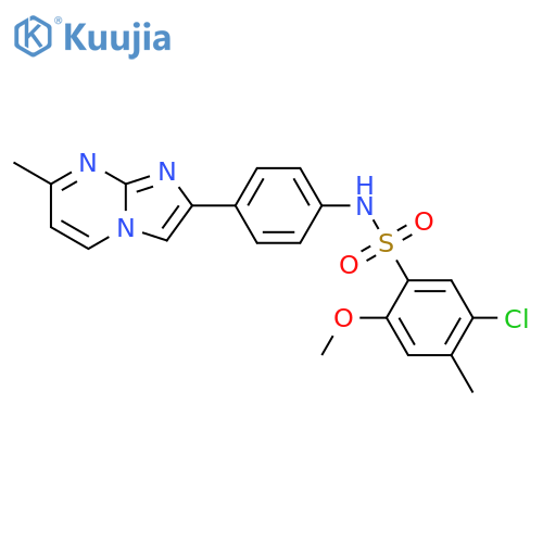 5-chloro-2-methoxy-4-methyl-N-(4-{7-methylimidazo1,2-apyrimidin-2-yl}phenyl)benzene-1-sulfonamide structure