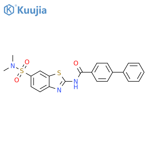 N-6-(dimethylsulfamoyl)-1,3-benzothiazol-2-yl-1,1'-biphenyl-4-carboxamide structure