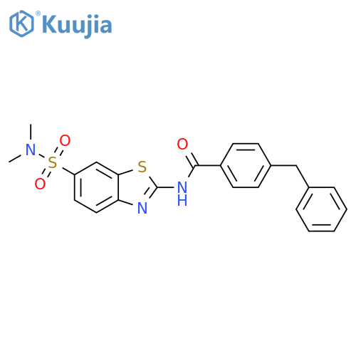 4-benzyl-N-6-(dimethylsulfamoyl)-1,3-benzothiazol-2-ylbenzamide structure