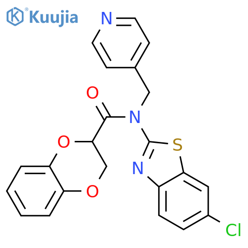 N-(6-chloro-1,3-benzothiazol-2-yl)-N-(pyridin-4-yl)methyl-2,3-dihydro-1,4-benzodioxine-2-carboxamide structure
