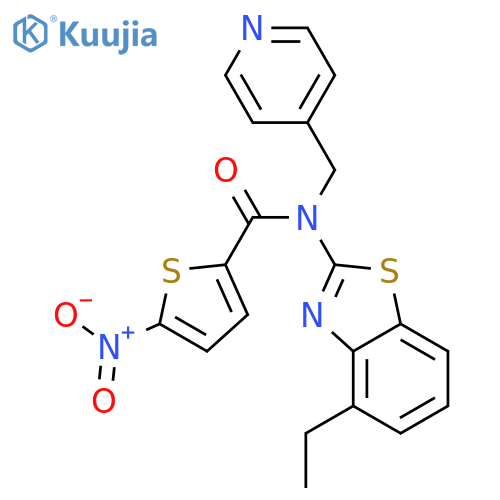 N-(4-ethyl-1,3-benzothiazol-2-yl)-5-nitro-N-(pyridin-4-yl)methylthiophene-2-carboxamide structure