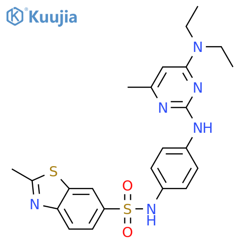 N-(4-{4-(diethylamino)-6-methylpyrimidin-2-ylamino}phenyl)-2-methyl-1,3-benzothiazole-6-sulfonamide structure