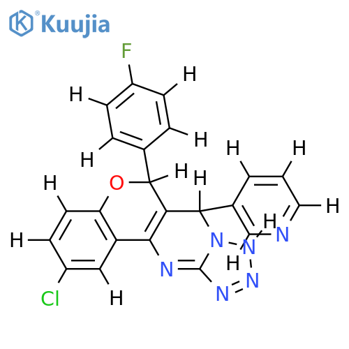 4-chloro-9-(4-fluorophenyl)-11-(pyridin-3-yl)-8-oxa-12,13,14,15,17-pentaazatetracyclo8.7.0.0^{2,7}.0^{12,16}heptadeca-1(10),2(7),3,5,13,15-hexaene structure