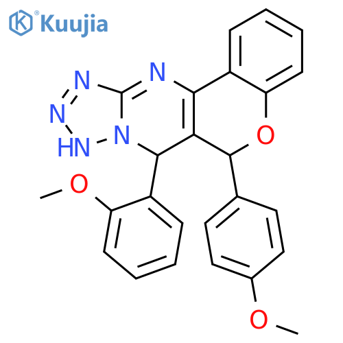 11-(2-methoxyphenyl)-9-(4-methoxyphenyl)-8-oxa-12,13,14,15,17-pentaazatetracyclo8.7.0.0^{2,7}.0^{12,16}heptadeca-1(10),2(7),3,5,13,15-hexaene structure