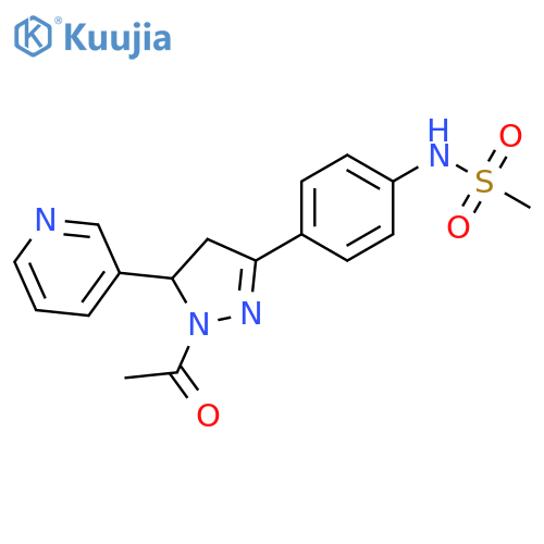 N-{4-1-acetyl-5-(pyridin-3-yl)-4,5-dihydro-1H-pyrazol-3-ylphenyl}methanesulfonamide structure