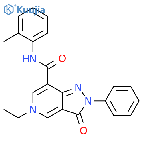 5-ethyl-N-(2-methylphenyl)-3-oxo-2-phenyl-2H,3H,5H-pyrazolo4,3-cpyridine-7-carboxamide structure