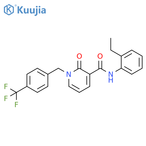 N-(2-ethylphenyl)-2-oxo-1-{4-(trifluoromethyl)phenylmethyl}-1,2-dihydropyridine-3-carboxamide structure