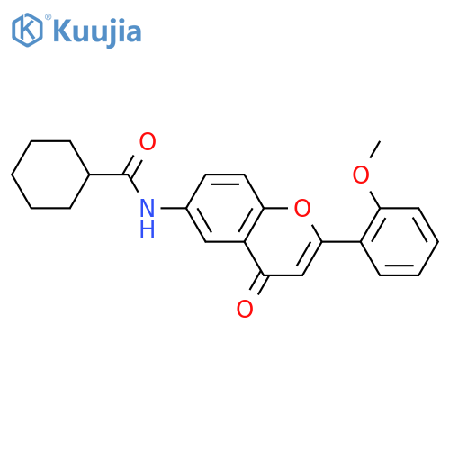 N-2-(2-methoxyphenyl)-4-oxo-4H-chromen-6-ylcyclohexanecarboxamide structure