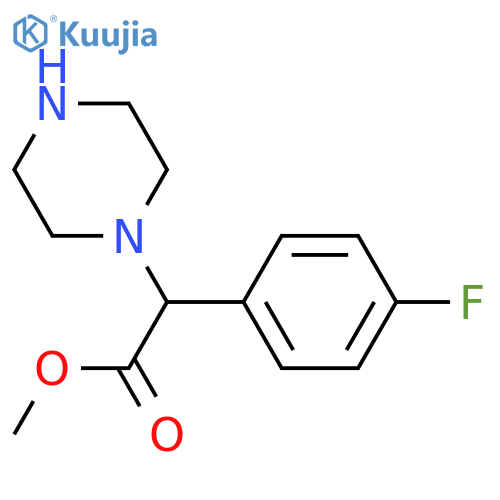 methyl 2-(4-fluorophenyl)-2-(piperazin-1-yl)acetate structure
