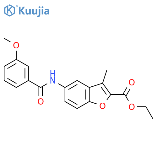 ethyl 5-(3-methoxybenzamido)-3-methyl-1-benzofuran-2-carboxylate structure