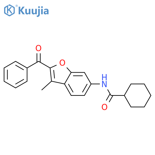 N-(2-benzoyl-3-methyl-1-benzofuran-6-yl)cyclohexanecarboxamide structure