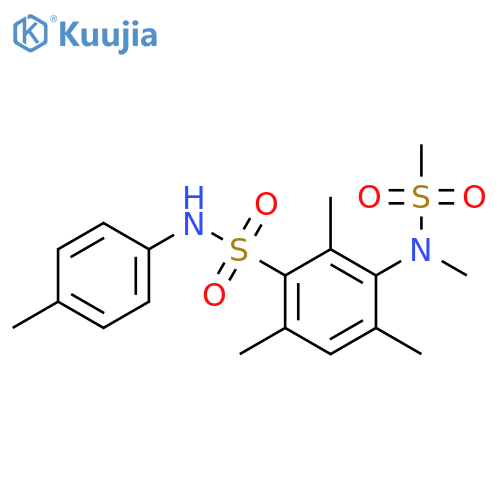 2,4,6-trimethyl-3-(N-methylmethanesulfonamido)-N-(4-methylphenyl)benzene-1-sulfonamide structure