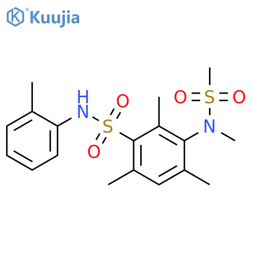 2,4,6-trimethyl-3-(N-methylmethanesulfonamido)-N-(2-methylphenyl)benzene-1-sulfonamide structure