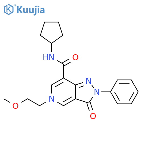 N-cyclopentyl-5-(2-methoxyethyl)-3-oxo-2-phenyl-2H,3H,5H-pyrazolo4,3-cpyridine-7-carboxamide structure