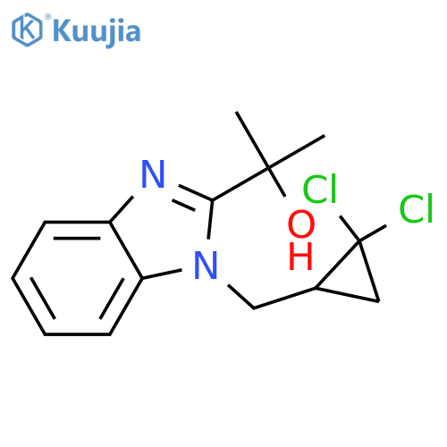 2-{1-(2,2-dichlorocyclopropyl)methyl-1H-1,3-benzodiazol-2-yl}propan-2-ol structure