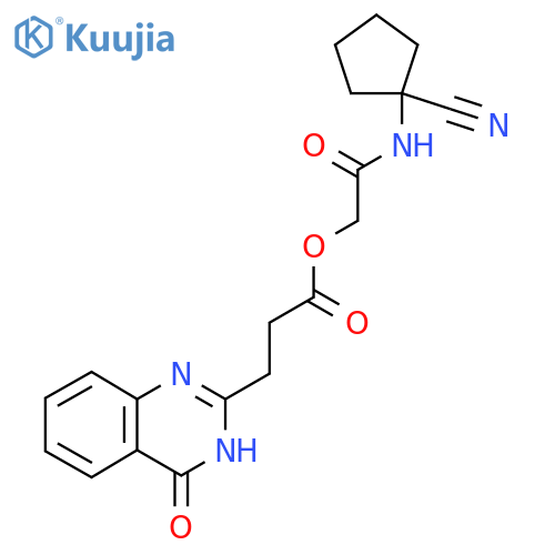 [(1-Cyanocyclopentyl)carbamoyl]methyl 3-(4-oxo-3,4-dihydroquinazolin-2-yl)propanoate structure