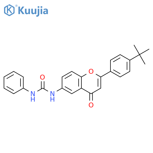 3-2-(4-tert-butylphenyl)-4-oxo-4H-chromen-6-yl-1-phenylurea structure