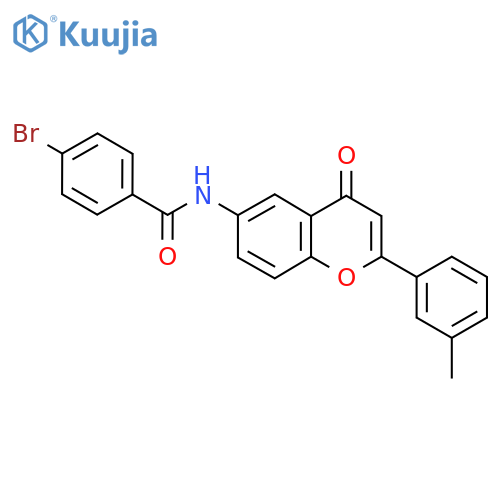 4-bromo-N-2-(3-methylphenyl)-4-oxo-4H-chromen-6-ylbenzamide structure